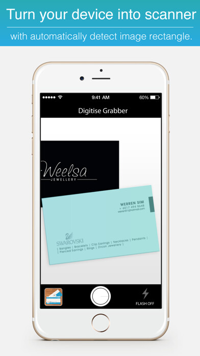 Emulate iPhone app Digitise Grabber Book Keeping Scanner using MyAndroid