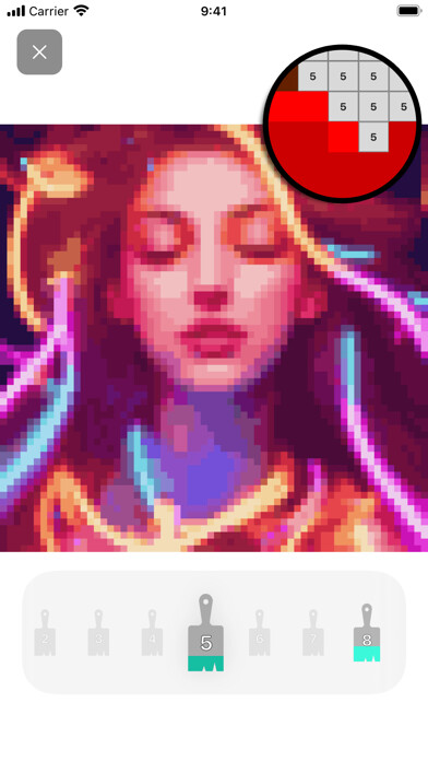 Emulate iPhone app Digit Paint: Color by Number using MyAndroid