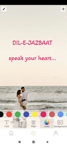 Run android online APK Dil E Jazbaat - Create your Poems, Shayri n Quotes from MyAndroid or emulate Dil E Jazbaat - Create your Poems, Shayri n Quotes using MyAndroid