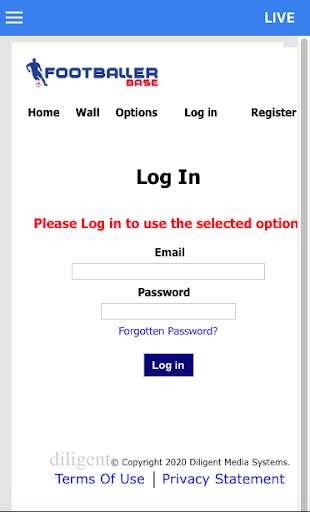 Run android online APK Diligent Group - FootballerBase App from MyAndroid or emulate Diligent Group - FootballerBase App using MyAndroid
