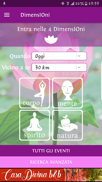 Run android online APK Dimensioni del se - Eventi olistici e benessere from MyAndroid or emulate Dimensioni del se - Eventi olistici e benessere using MyAndroid