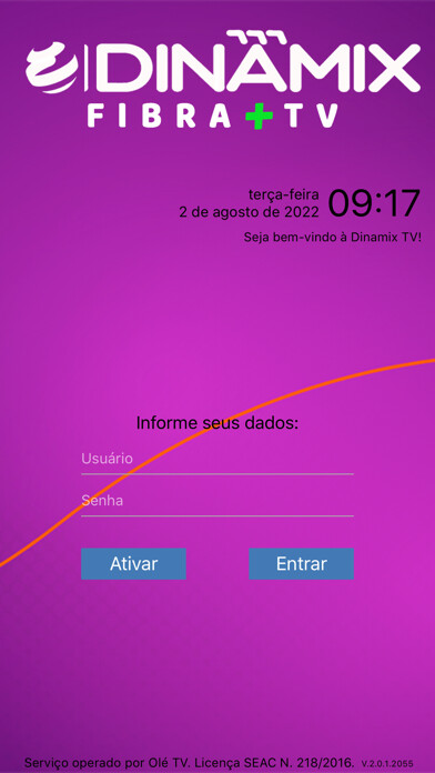 Emulate iPhone app Dinamix TV using MyAndroid