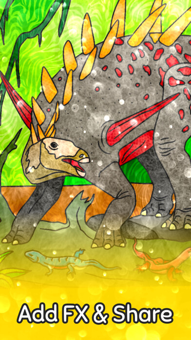 Emulate iPhone app Dino coloring pages book using MyAndroid Emulate iPhone app Dino coloring pages book using MyAndroid