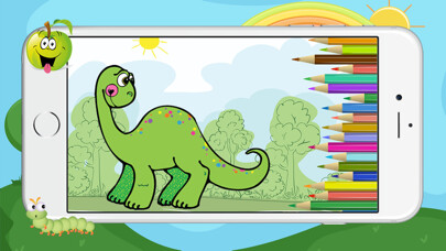 Emulate iPhone app Dino Dinosaur Coloring Book - Cute Drawings Pages And Painting Games for Kids using MyAndroid