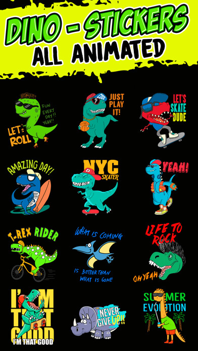 Emulate iPhone app Dinosaur: Animated Stickers using MyAndroid
