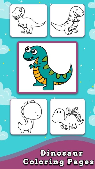 Emulate iPhone app dinosaur Coloring Book Glitter using MyAndroid Emulate iPhone app dinosaur Coloring Book Glitter using MyAndroid