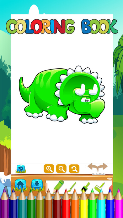 Emulate iPhone app Dinosaur Coloring Book Kids Learn Drawing,Painting using MyAndroid