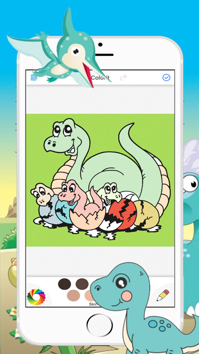 Emulate iPhone app Dinosaurs Drawing Coloring Pages for kids using MyAndroid