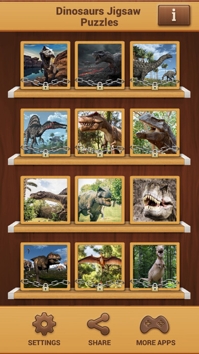 Emulate iPhone app Dinosaurs Jigsaw Puzzles For Kids And Adults using MyAndroid