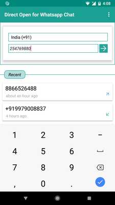 Emulate Android APK Direct Open for Whatsapp Chat