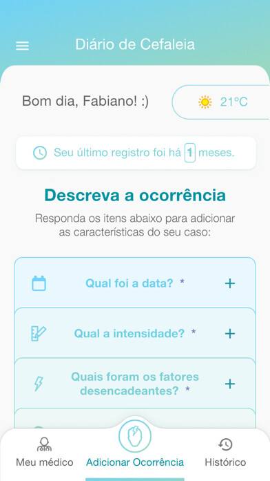 Emulate iPhone app Diário Cefaleia using MyAndroid Emulate iPhone app Diário Cefaleia using MyAndroid