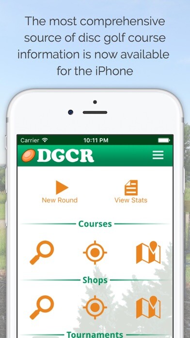 Emulate iPhone app Disc Golf Course Review using MyAndroid