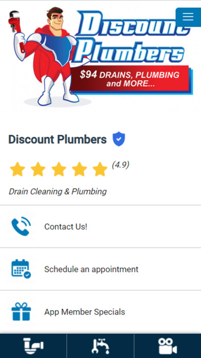 Emulate iPhone app Discount Plumbers using MyAndroid
