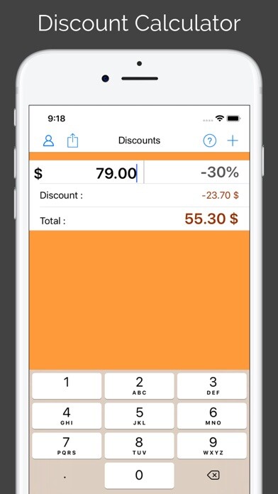 Emulate iPhone app Discounts & Sales calculator using MyAndroid
