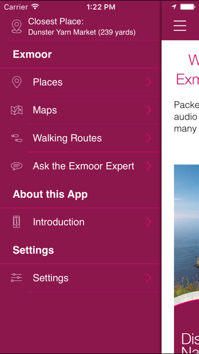 Emulate iPhone app Discover Exmoor National Park using MyAndroid