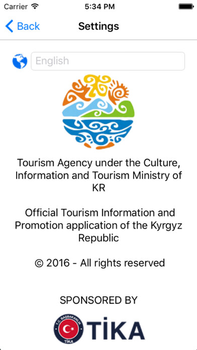 Emulate iPhone app Discover Kyrgyzstan using MyAndroid