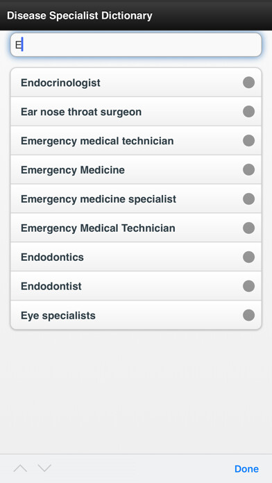 Emulate iPhone app Disease Specialist Dictionary using MyAndroid