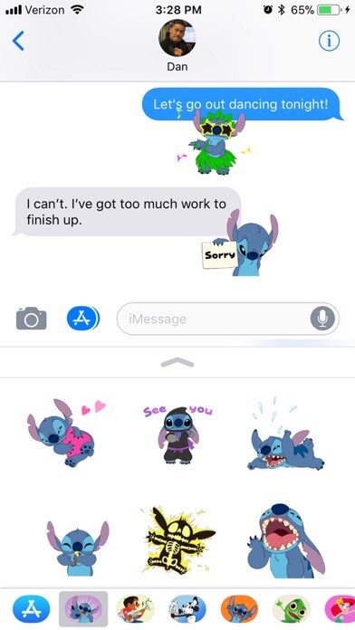 Emulate iPhone app Disney Stickers: Stitch Pack 2 using MyAndroid