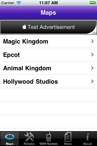 Emulate iPhone app Disney World Maps using MyAndroid Emulate iPhone app Disney World Maps using MyAndroid