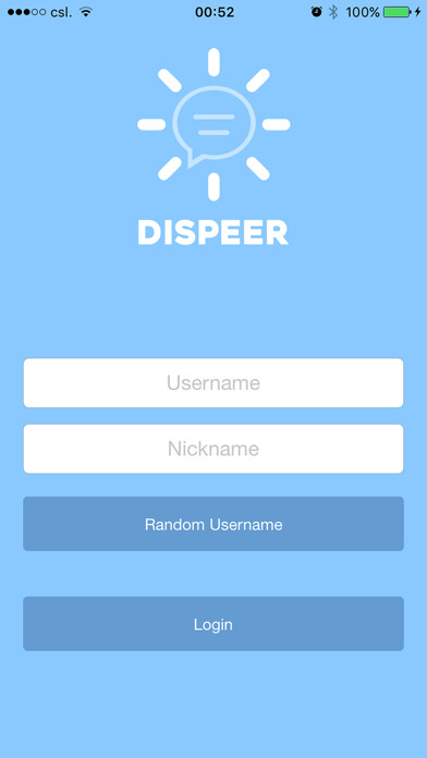 Emulate iPhone app DISPEER - Anonymous Messenger using MyAndroid