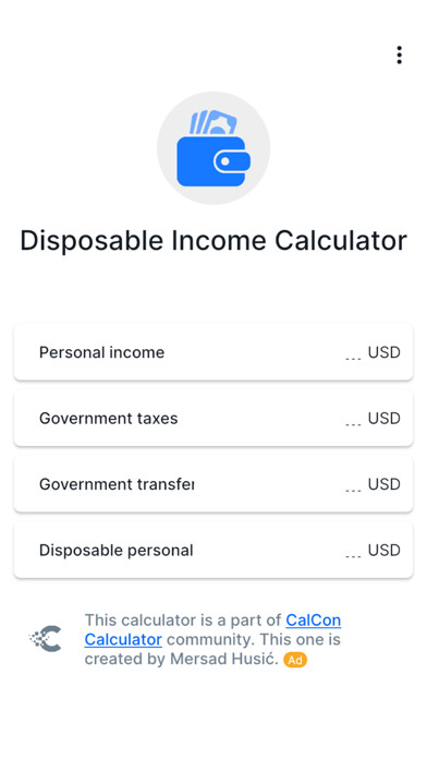 Emulate iPhone app Disposable Income Calculator using MyAndroid Emulate iPhone app Disposable Income Calculator using MyAndroid