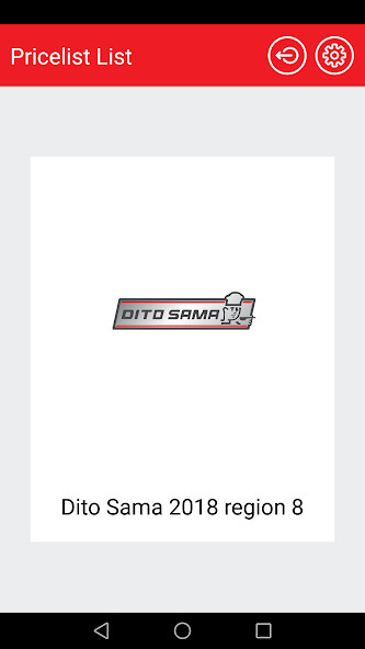Emulate iPhone app Dito Sama Pricelist using MyAndroid