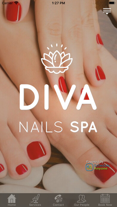 Emulate iPhone app Diva Nails Spa using MyAndroid