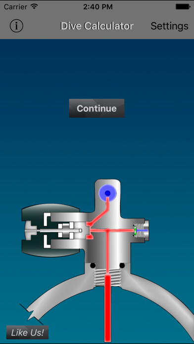 Emulate iPhone app Dive Calculator using MyAndroid