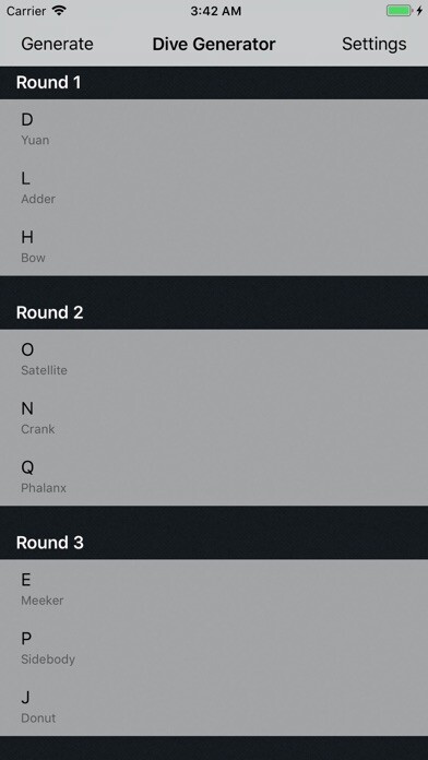 Emulate iPhone app Dive Pool Generator using MyAndroid
