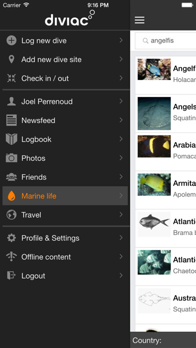Emulate iPhone app Diviac - Scuba diving logbook using MyAndroid Emulate iPhone app Diviac - Scuba diving logbook using MyAndroid