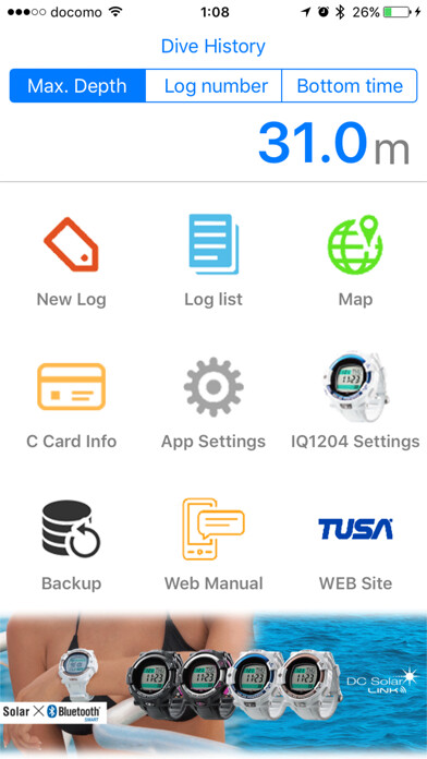 Emulate iPhone app Diving Log using MyAndroid