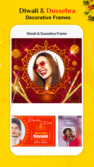 Emulate iPhone app Diwali & Dussehra Frames using MyAndroid