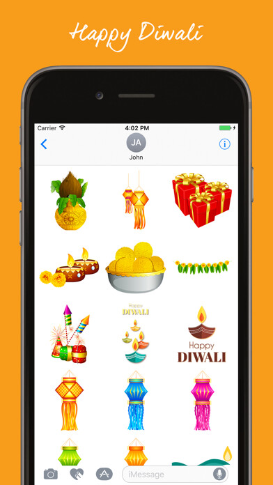 Emulate iPhone app Diwali Stickers For iMessage! using MyAndroid Emulate iPhone app Diwali Stickers For iMessage! using MyAndroid