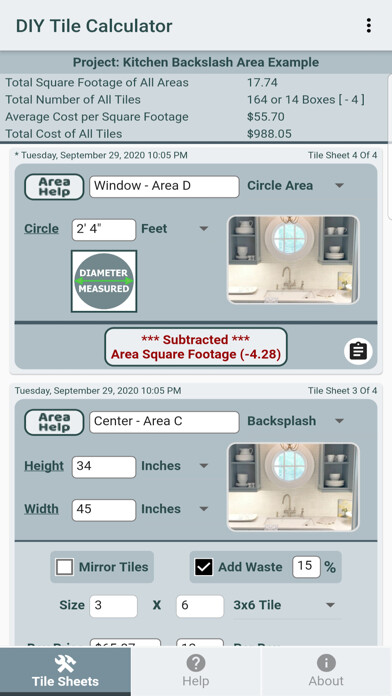 Emulate iPhone app DIY Tile Calculator Pro using MyAndroid Emulate iPhone app DIY Tile Calculator Pro using MyAndroid