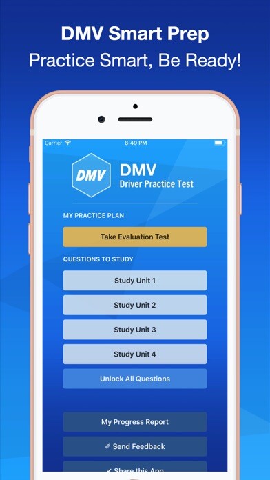Emulate iPhone app DMV Practice Test Smart Prep using MyAndroid Emulate iPhone app DMV Practice Test Smart Prep using MyAndroid