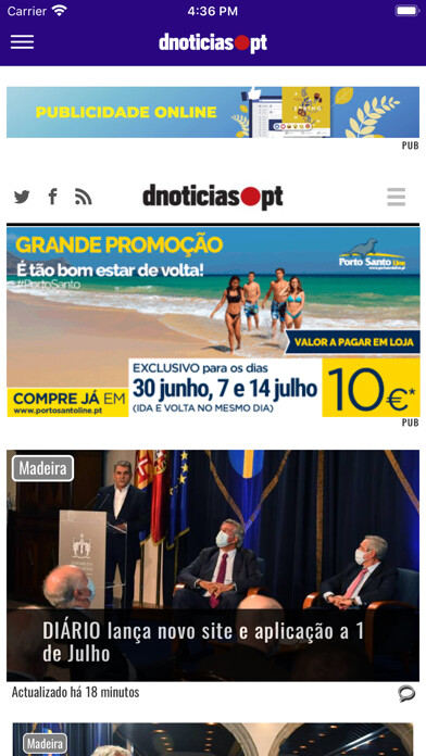 Emulate iPhone app dnoticias.pt using MyAndroid