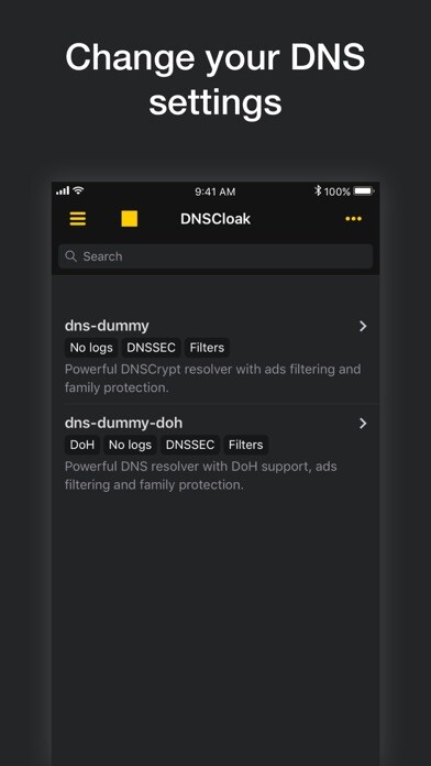 Emulate iPhone app DNSCloak • Secure DNS client using MyAndroid Emulate iPhone app DNSCloak • Secure DNS client using MyAndroid