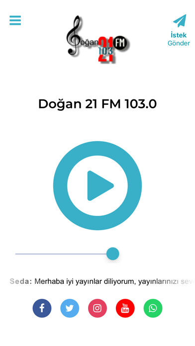 Emulate iPhone app Doğan 21 FM using MyAndroid