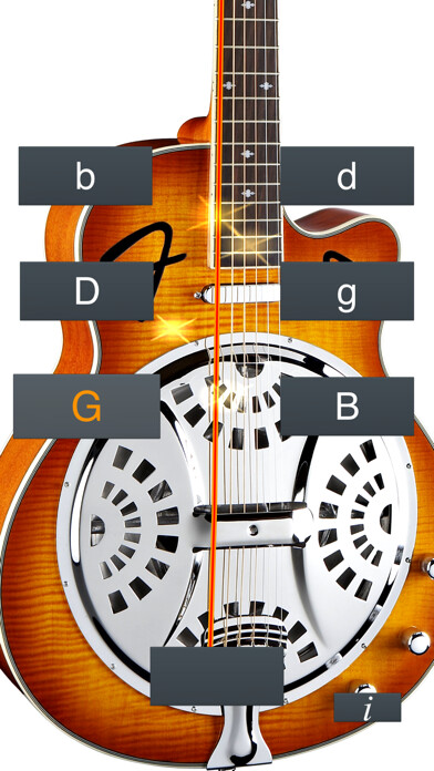 Emulate iPhone app Dobro Tuner Simple using MyAndroid
