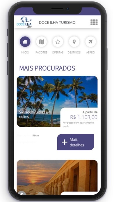Emulate iPhone app Doce Ilha Turismo using MyAndroid