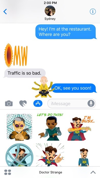 Emulate iPhone app Doctor Strange Stickers using MyAndroid