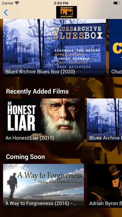 Emulate iPhone app Documentary Movie Channel using MyAndroid