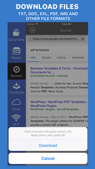 Emulate iPhone app Documents Reader+files browser using MyAndroid Emulate iPhone app Documents Reader+files browser using MyAndroid