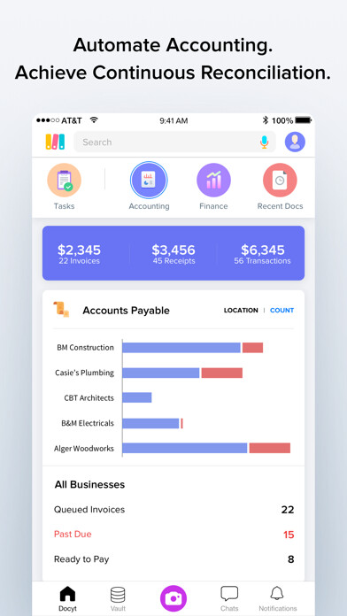 Emulate iPhone app Docyt:SmallBusiness Accounting using MyAndroid