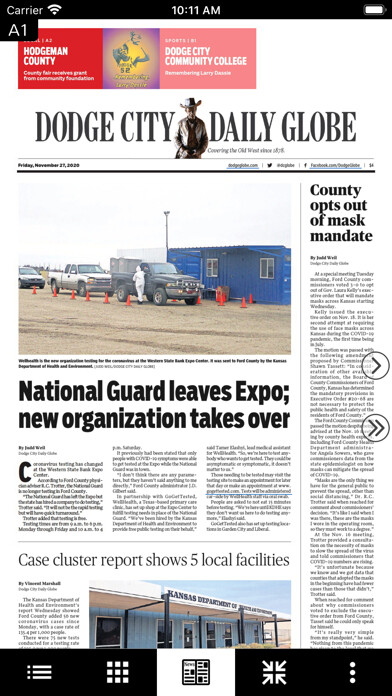 Emulate iPhone app Dodge City Daily Globe using MyAndroid