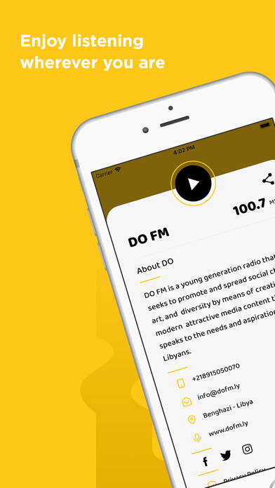 Emulate iPhone app DOFM Radio using MyAndroid