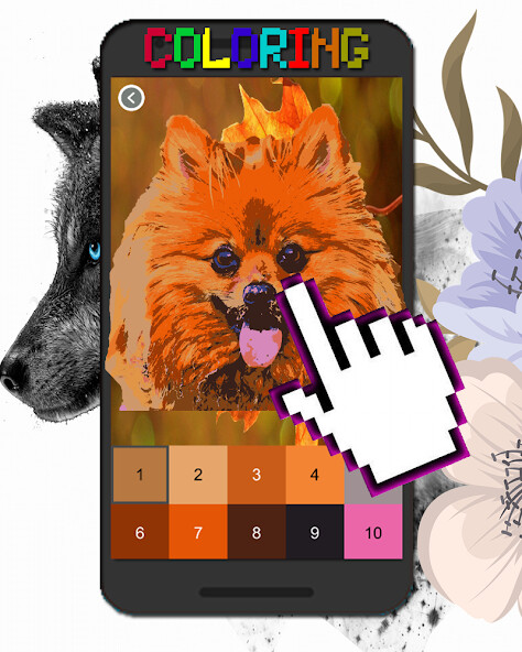 Run android online APK Dog Animal Color Tap Pixel Art from MyAndroid or emulate Dog Animal Color Tap Pixel Art using MyAndroid