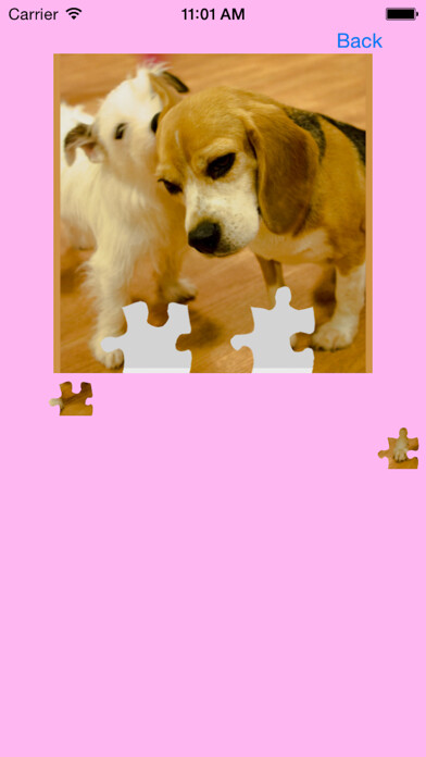 Emulate iPhone app Dog Jigsaw Puzzle using MyAndroid