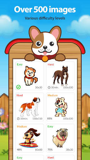 Run android online APK Dog Pixel Art Paint by Numbers from MyAndroid or emulate Dog Pixel Art Paint by Numbers using MyAndroid