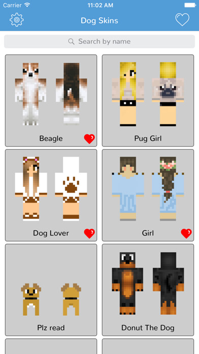 Emulate iPhone app Dog Skins for Minecraft PE Edition using MyAndroid